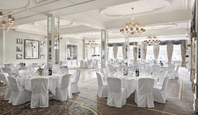 Ballroom with chair covers